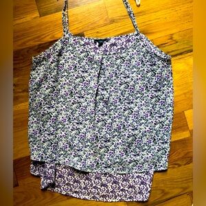 Floral Purple and White Women's Top